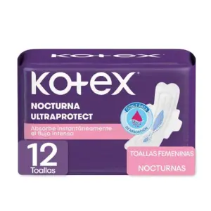 KOTEX TOALLAS EXTRA LARGAS FLUJO SUPER ABUNDANTE 12 UNIDAD