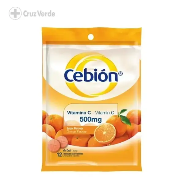 CEBION NARANJA 500MG 12 TABLETA MASTICABLE (1 SOBRE)