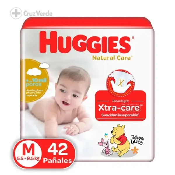 HUGGIES PAÑAL NATURAL CARE MEGA 42 UNIDAD TALLA M