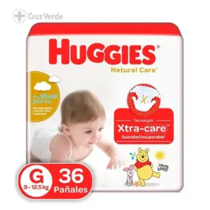 HUGGIES PAÑAL NATURAL CARE MEGA 36 UNIDAD TALLA G