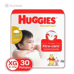 HUGGIES PAÑAL NATURAL CARE MEGA 30 UNIDAD TALLA XG
