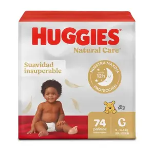 HUGGIES PAÑAL NATURAL CARE TALLA G 74 UNIDAD
