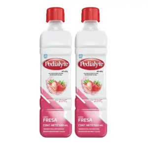 PEDIALYTE 60 FRESA 500ML SUERO ORAL (2PACK)