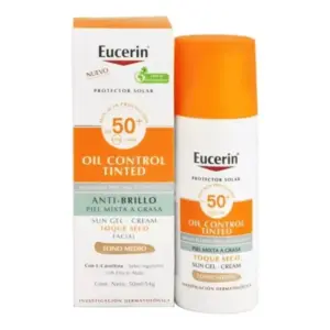 EUCERIN PROTECTOR SOLAR TOQUE SECO TONO MEDIO SPF50+ 50ML GEL-CREMA FACIAL