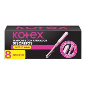 KOTEX TAMPONES MEDIO FLUJO MODERADO 8 UNIDAD